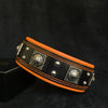 Premium Pet Guardian Gear: The "Eros" collar 2.5 inch wide black & orange - Sanctum Paws and Fangs