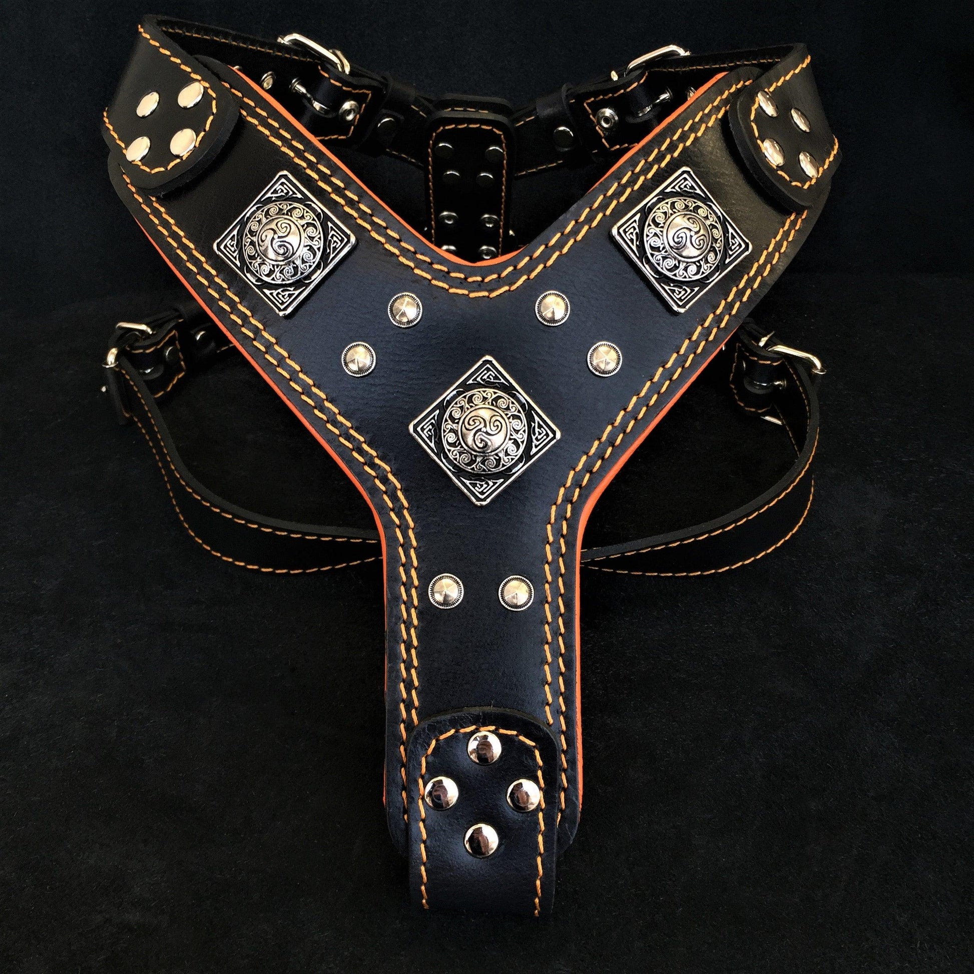 Premium Pet Guardian Gear: The "Eros" harness Black & Orange - Sanctum Paws and Fangs