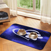 SPF Leather Waterproof Dog Food Mat - Blue