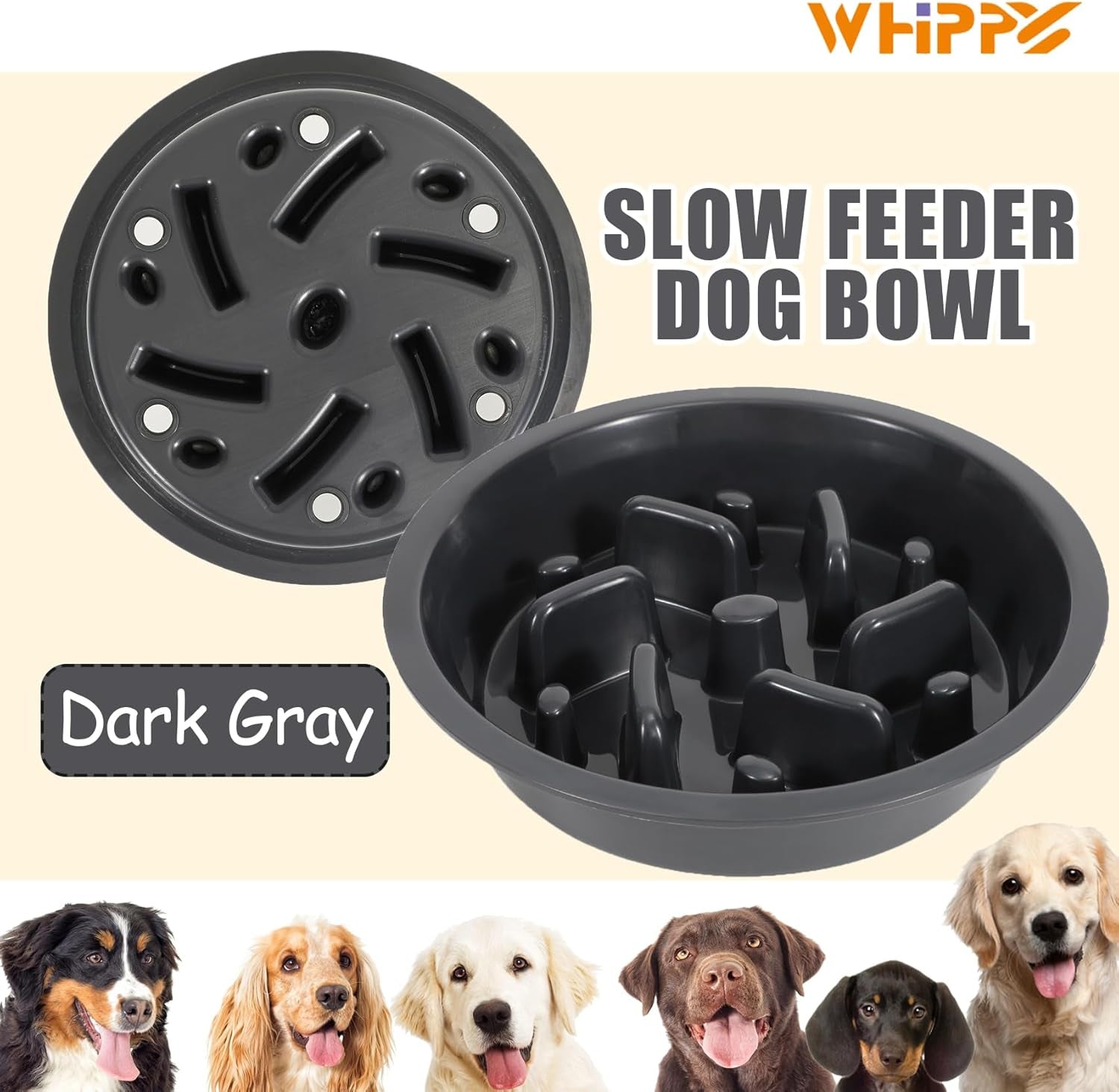 Premium Slow Feeder Dog Bowl - Safe, Non-Slip Maze Design for All Food Types - Perfect for Raised Feeders