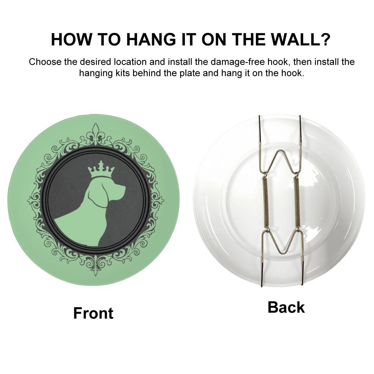 SPF Decorative Plate (King Dog Outline) - Green
