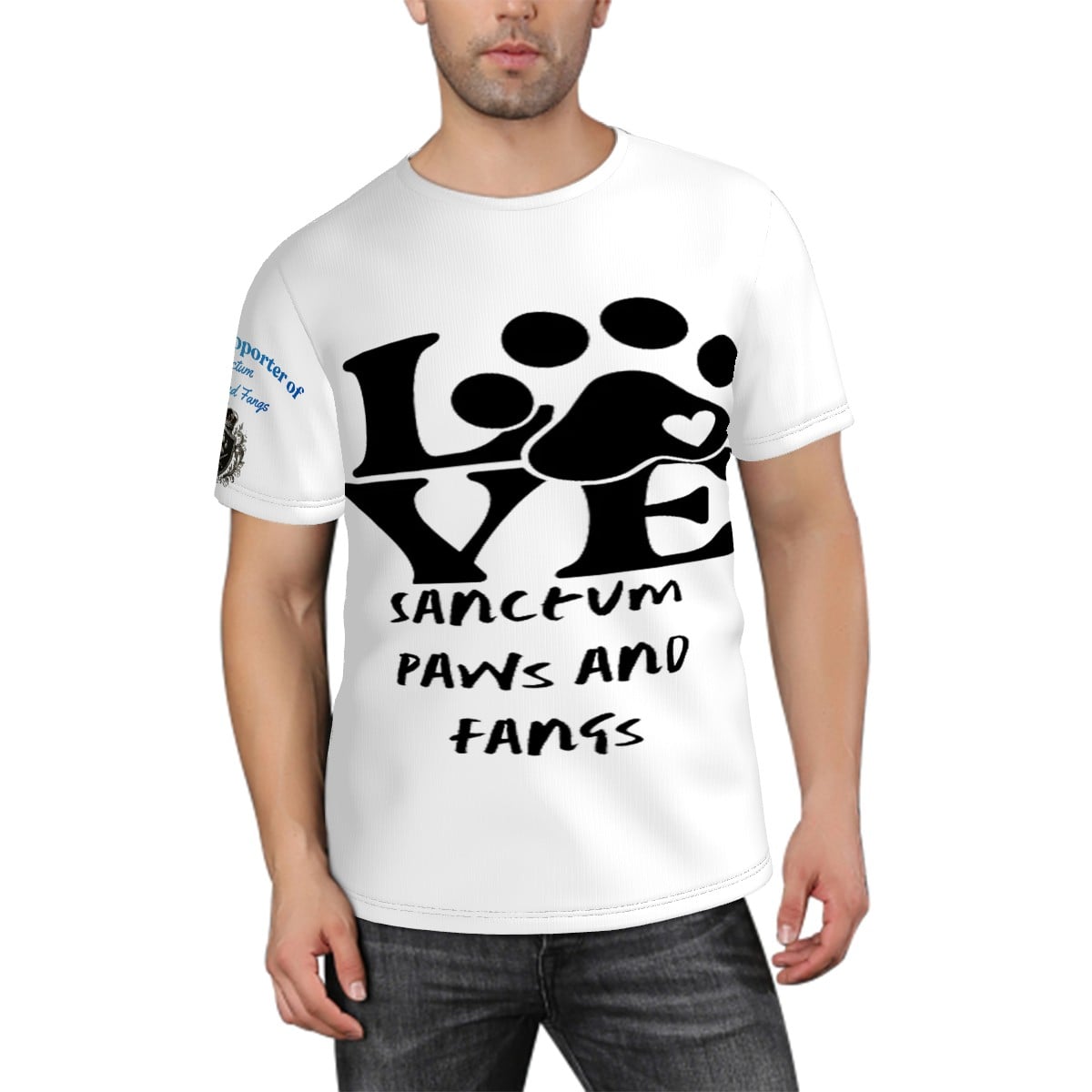 Curated Ethical Lifestyle: Dogs Love1 (White Tees) - Sanctum Paws and Fangs