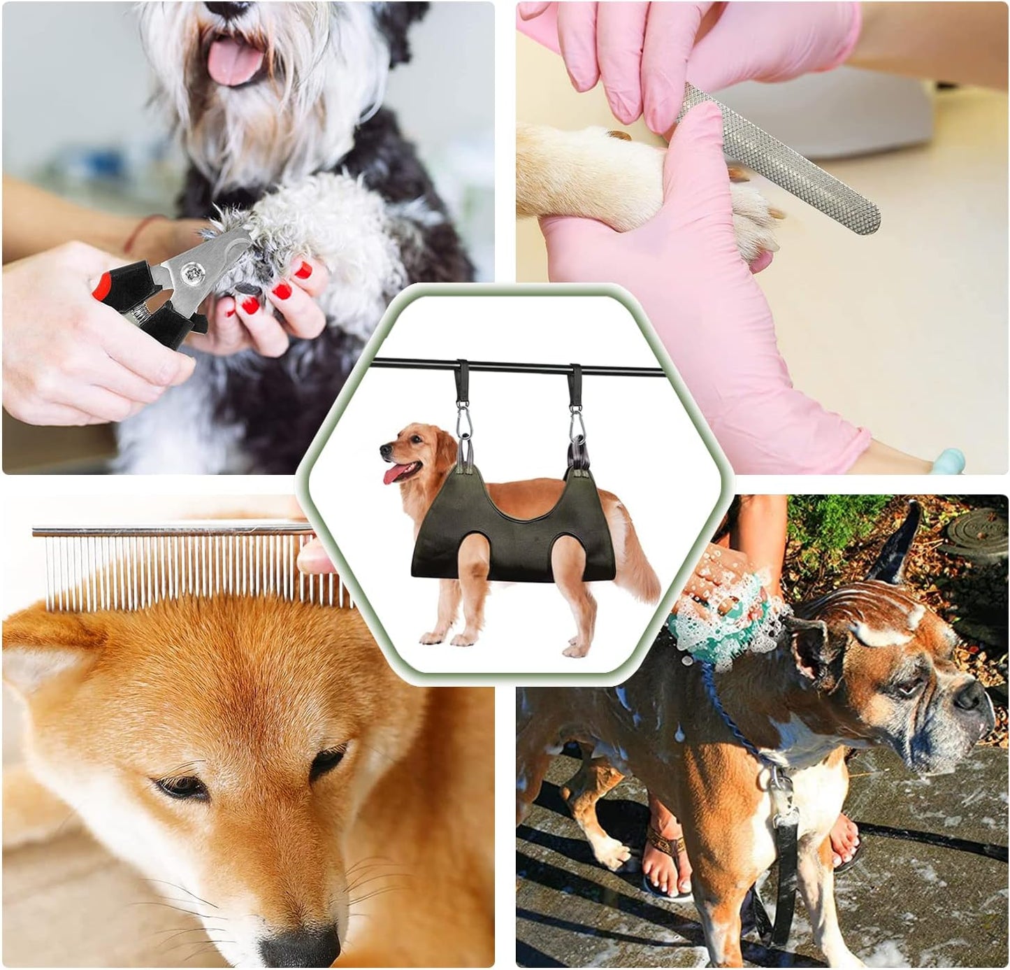 Pet Grooming Hammock,Durable Dog Hammock for Grooming,Dog Grooming Helper Cat/Dog/Pet Grooming Hammock (L(Legs Spacing：7"-16.5" / Max W：80LB))