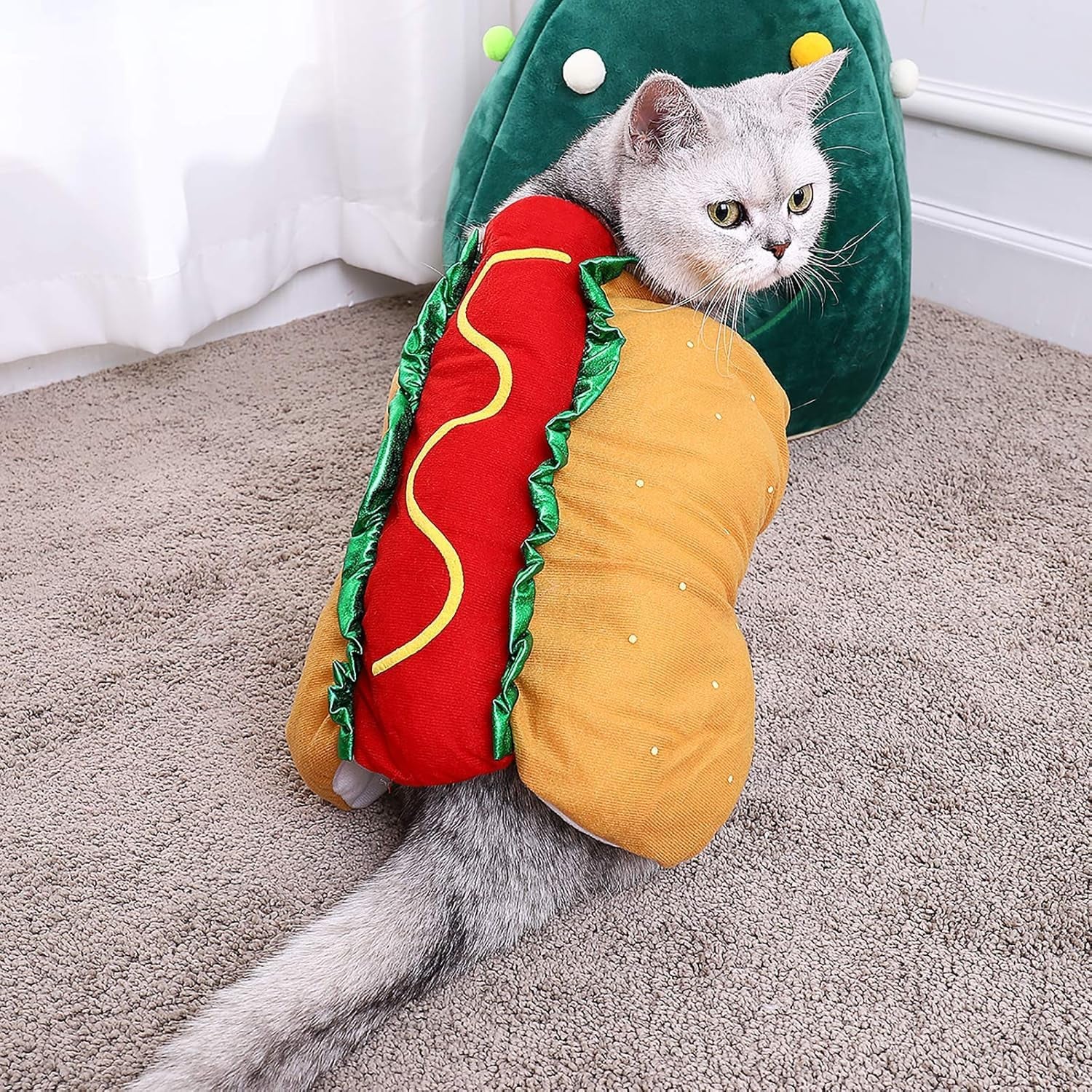 Get Your Pup Ready for Halloween with Our Hilarious Hot Dog Costume! 🐾🌭 Perfect for Small & Medium Dogs and Cats!