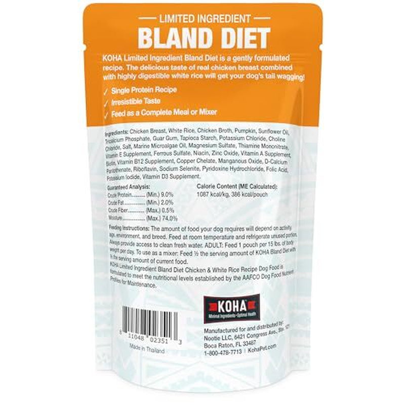 KOHA Limited Ingredient Bland Diet for Dogs and White Rice Recipe Chicken