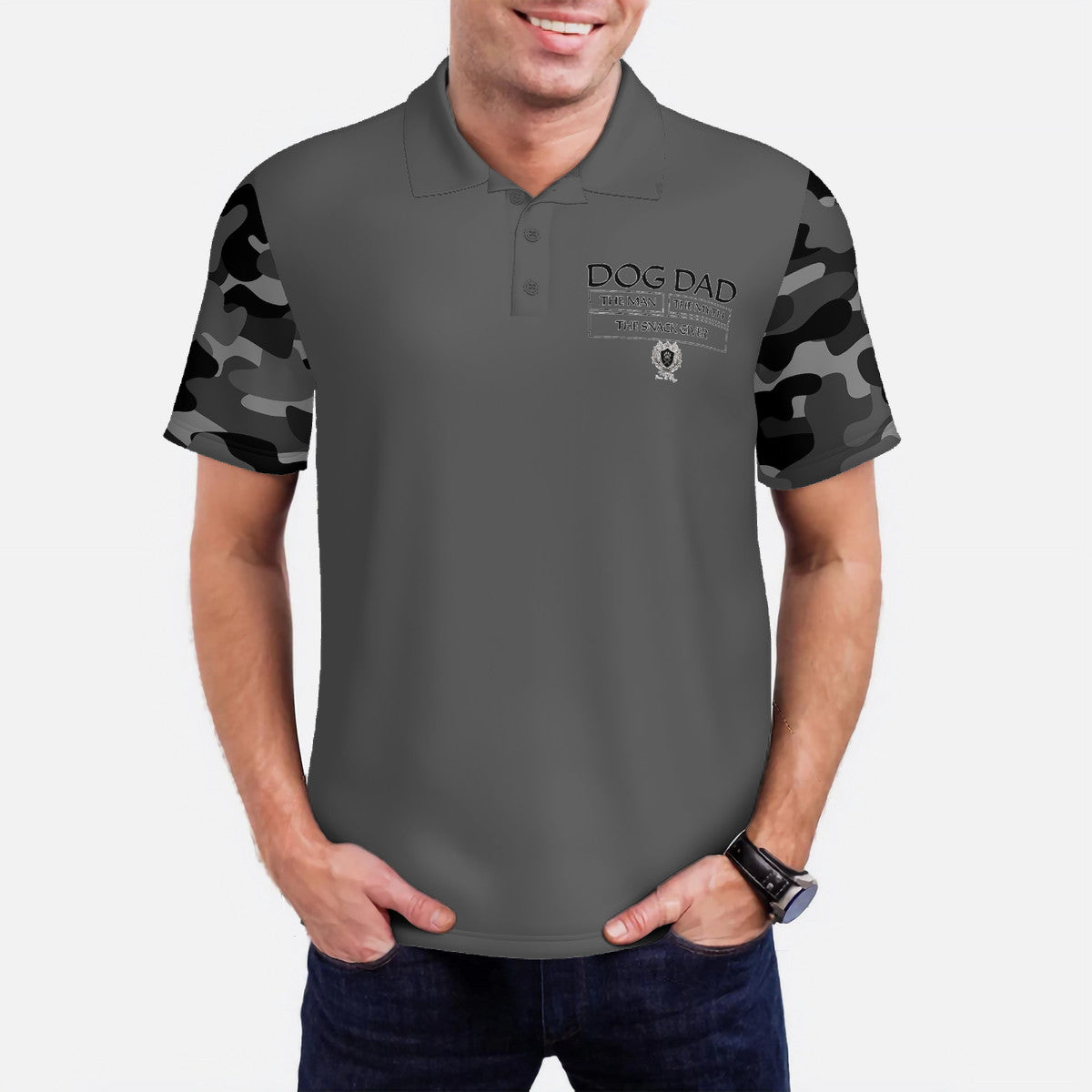 SPF Men’s All Over Print Polo Shirt (Dog Dad)