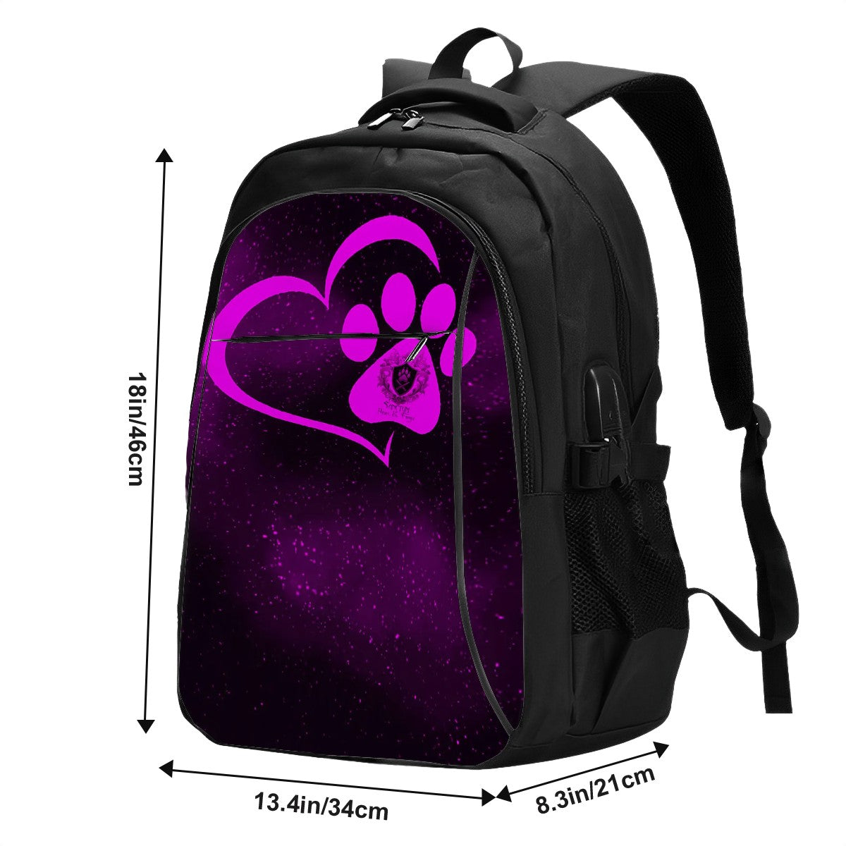 SPF Large Capacity Oxford Travel Backpack with USB - Pink