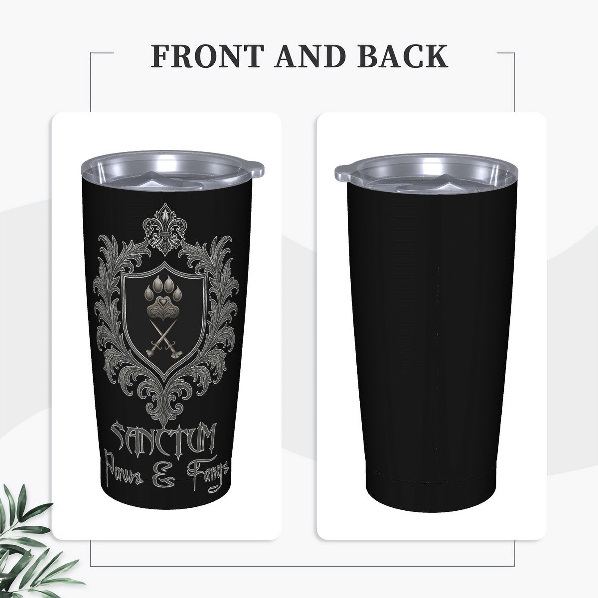 SPF Stainless Steel Straw Lid Cup (20oz) - Black
