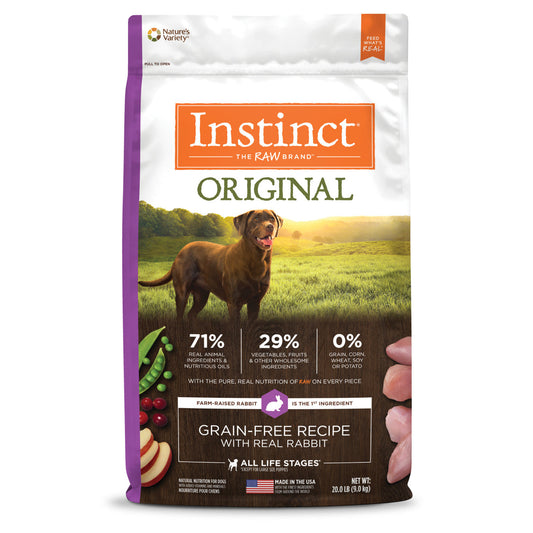Instinct Adult Grain Free Original Rabbit Dry Dog Food (20lb)