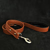 Premium Pet Guardian Gear: Brown soft leather dog leash - Sanctum Paws and Fangs