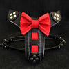 Premium Pet Guardian Gear: The "Bowtie" handmade leather harness black Small to Medium Size - Sanctum Paws and Fangs