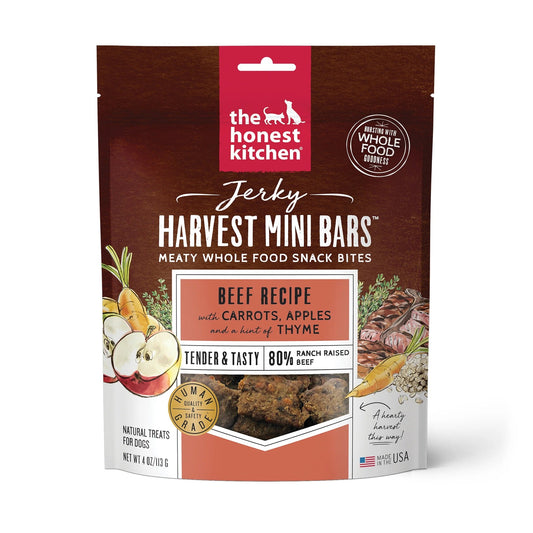 Honest Kitchen Jerky Harvest Mini Bars Beef Dog Treats (4oz)
