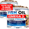 Premium Pet Guardian Gear: 2 Pack Omega 3 Fish Oil for Dogs Skin and Coat Supplement Dry Itchy Skin Relief - Sanctum Paws and Fangs