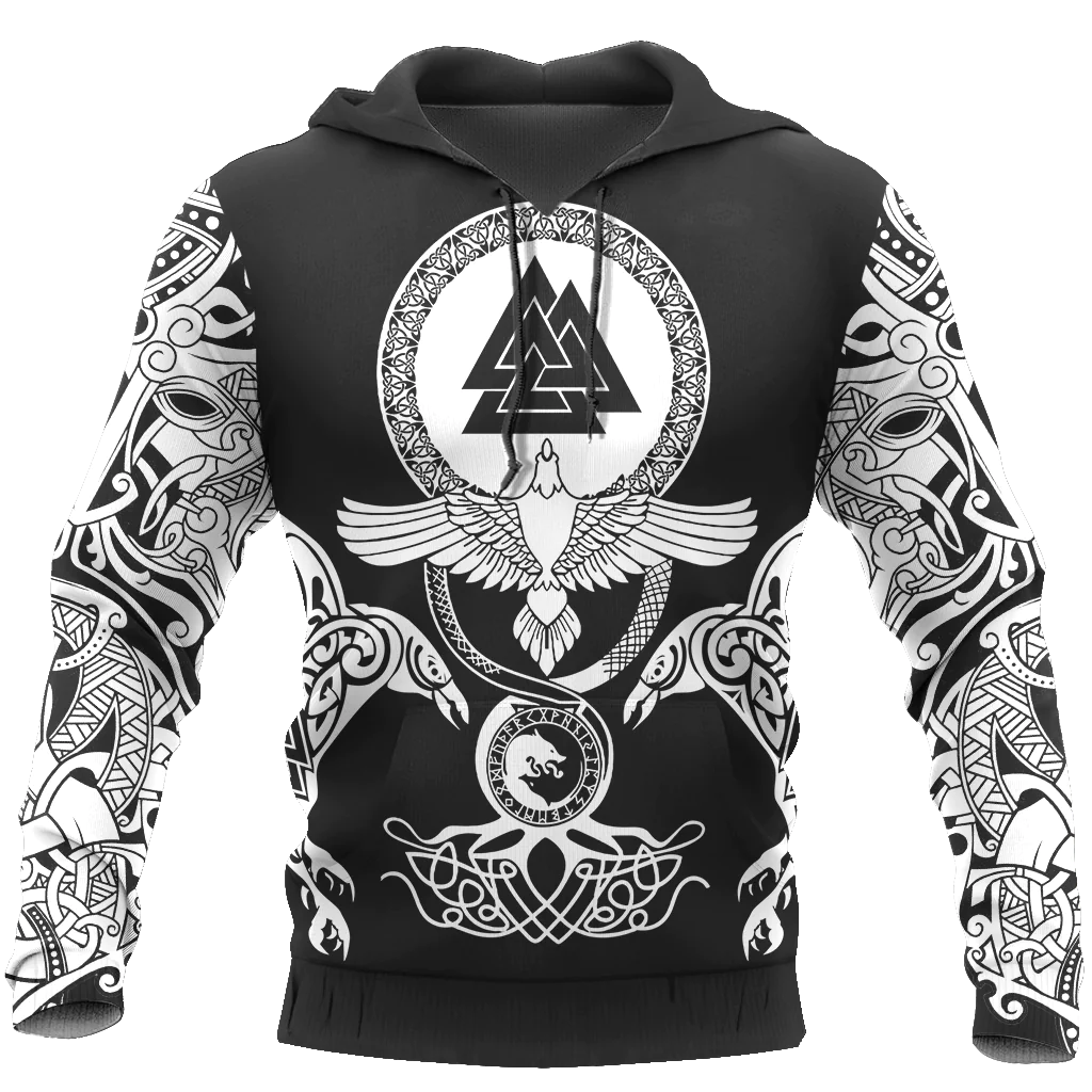 Eagle Print Hoodie with Hooded Design