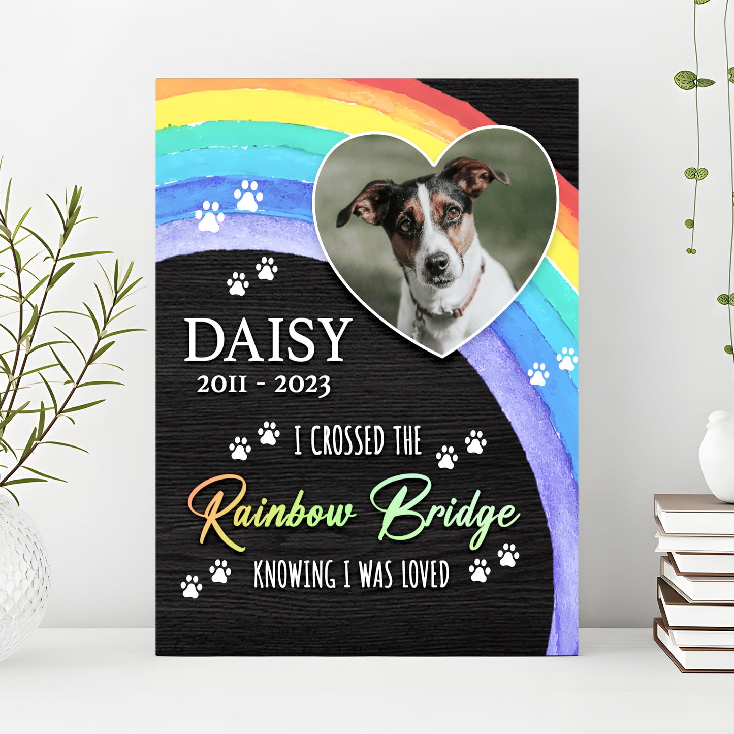 Pet Memorial Sign I Crossed The Rainbow Bridge