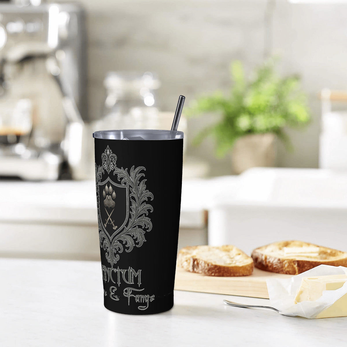 SPF Stainless Steel Straw Lid Cup (20oz) - Black