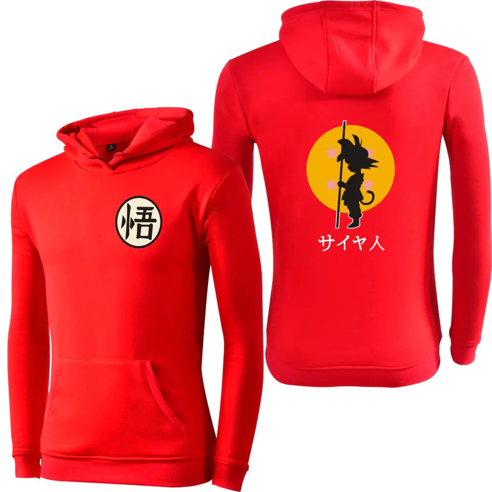 Unisex Fleece Hoodie with Dragon Ball Cartoon Design