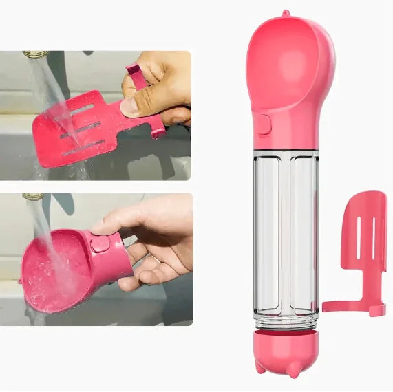 3-in-1 Portable Dog Water Bottle and Food Dispenser
