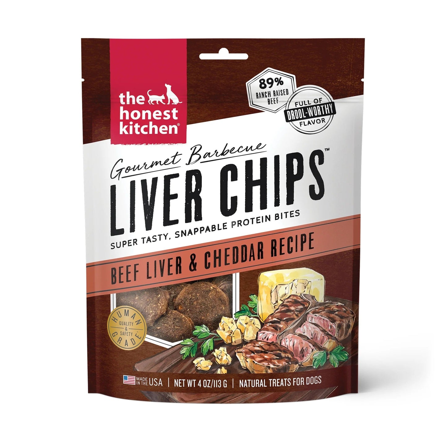 Honest Kitchen Gourmet BBQ Beef Liver & Cheddar Chips Dog Treats (4oz)