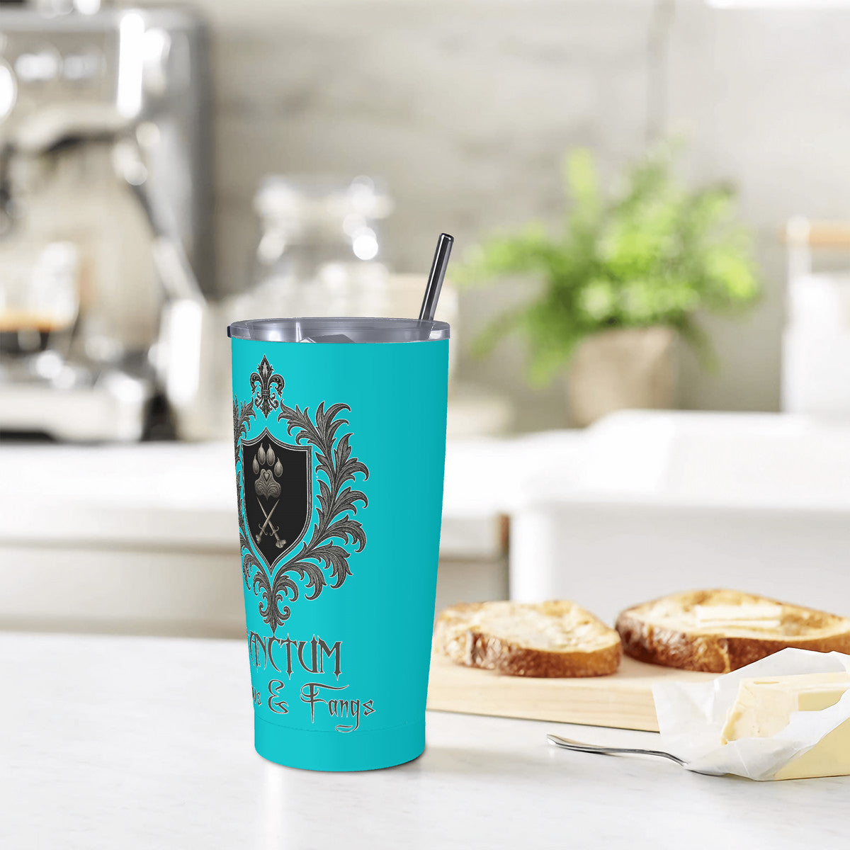 SPF Stainless Steel Straw Lid Cup (20oz) - Turquoise