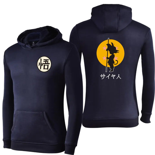 Unisex Fleece Hoodie with Dragon Ball Cartoon Design