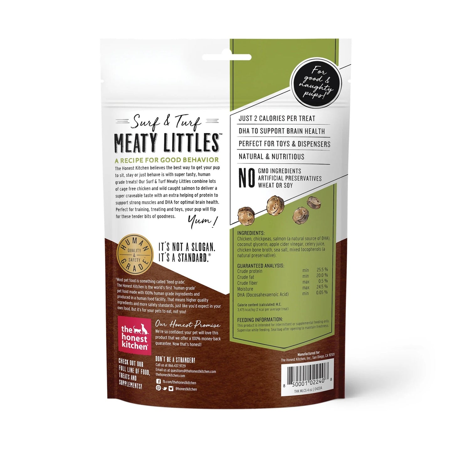Honest Kitchen Mini Littles Surf & Turf-Chicken & Salmon Dog Treats (4oz)