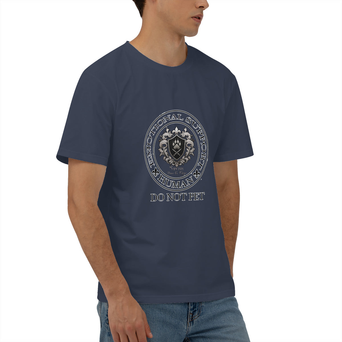 SPF Men's Short Sleeve Cotton Tee (Emotional support Human)