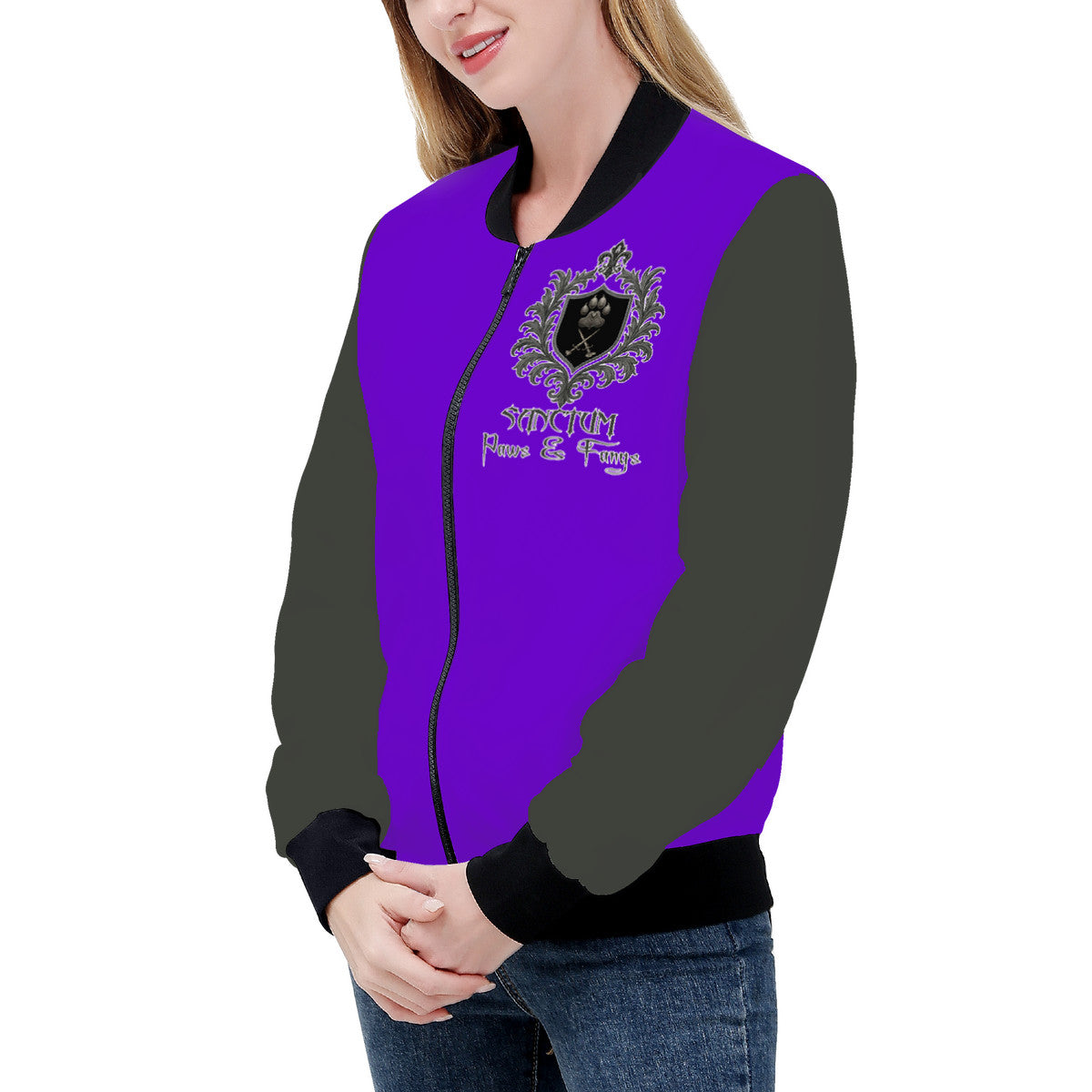SPF Women's Bomber Jacket - Purple & Grey