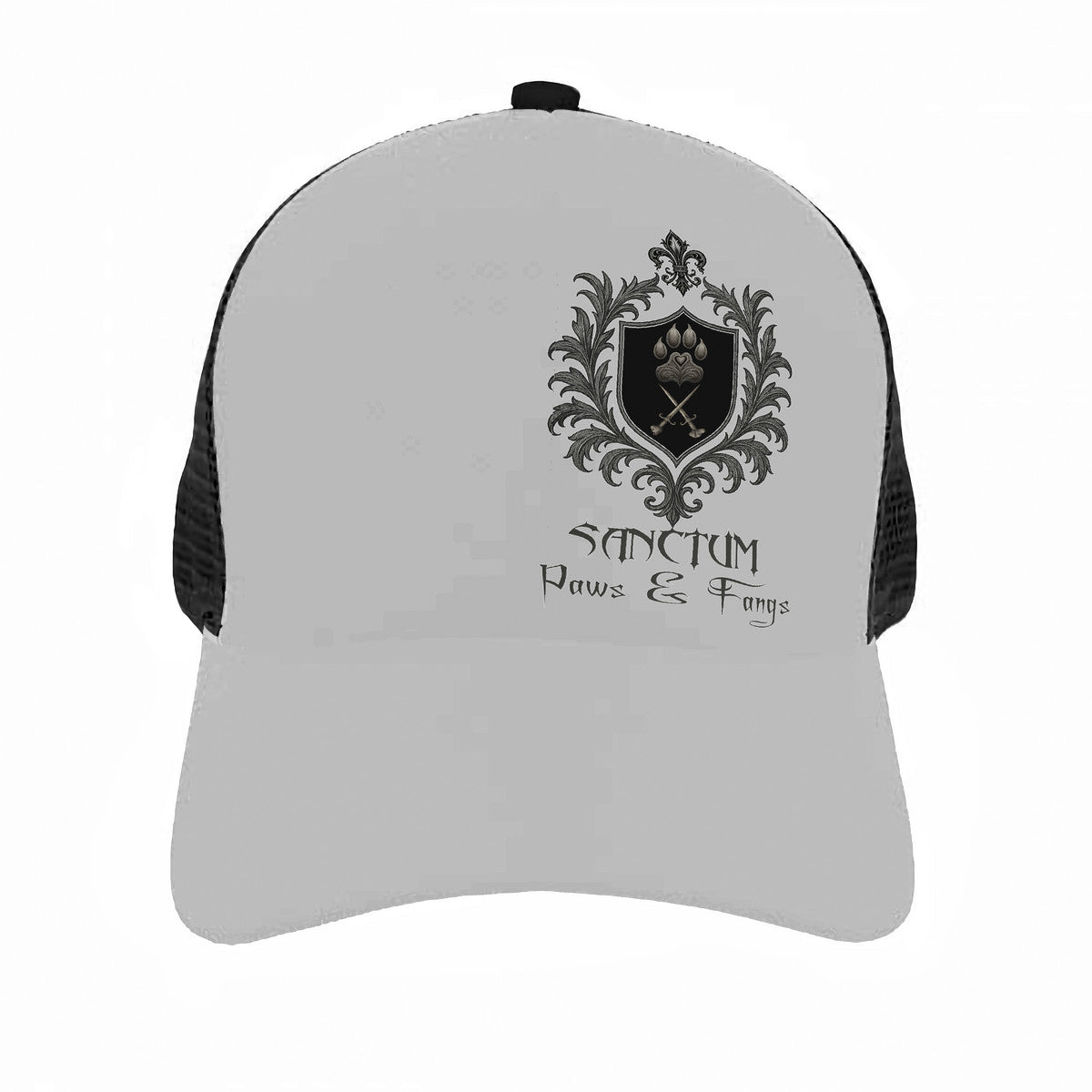 SPF Brim Mesh Baseball Cap - Lt. Grey & Black