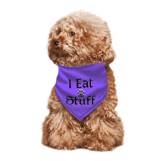 SPF Pet Decorative Triangle Scarf (purple - I eat stuff)