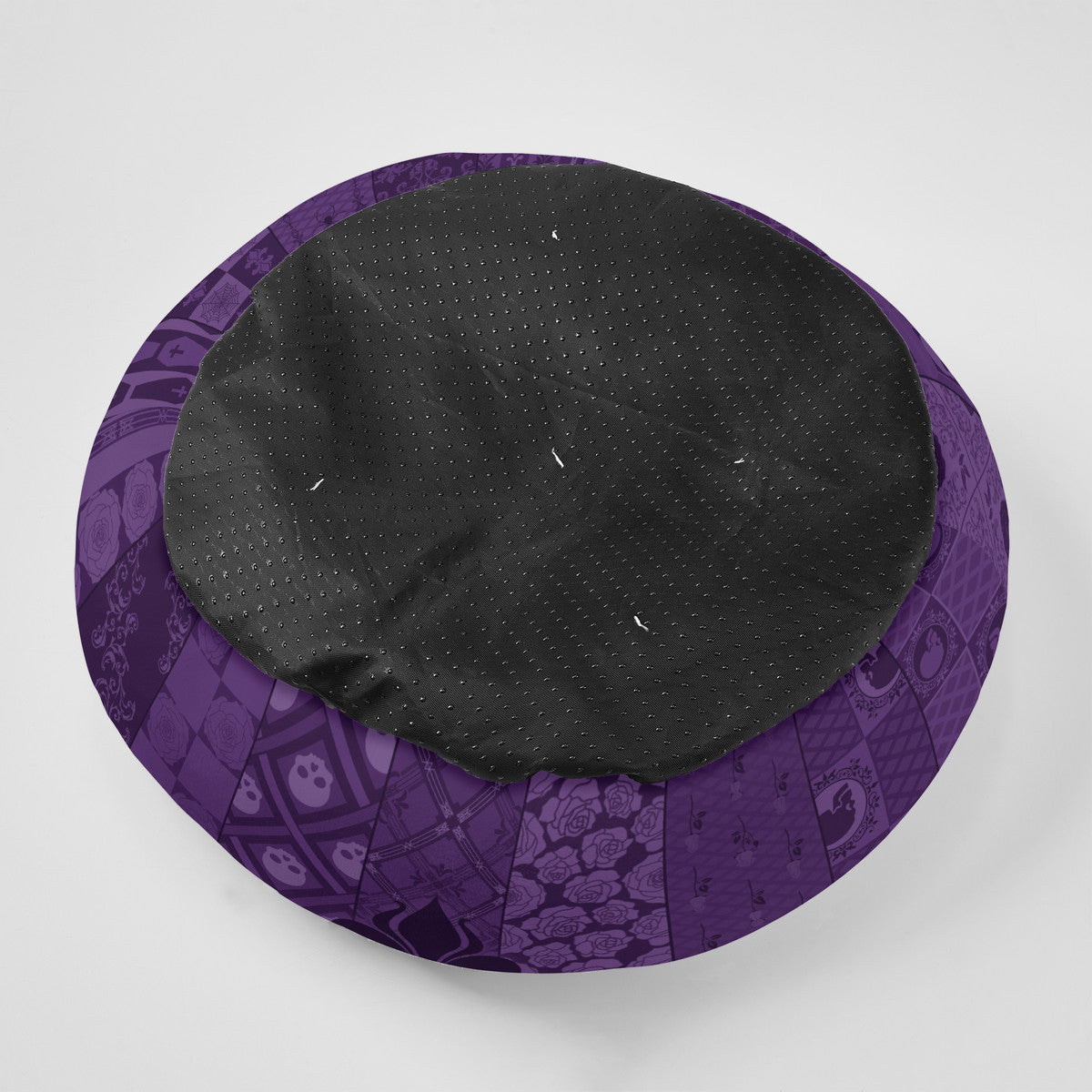 SPF Flannel Round Pet Bed (19X19in) - Purple Gothic Elegance