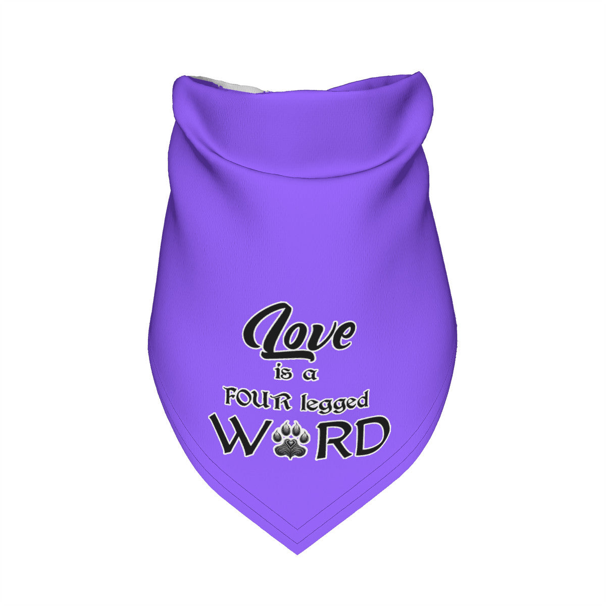 SPF Pet Decorative Triangle Scarf (purple - love is a four legged word)